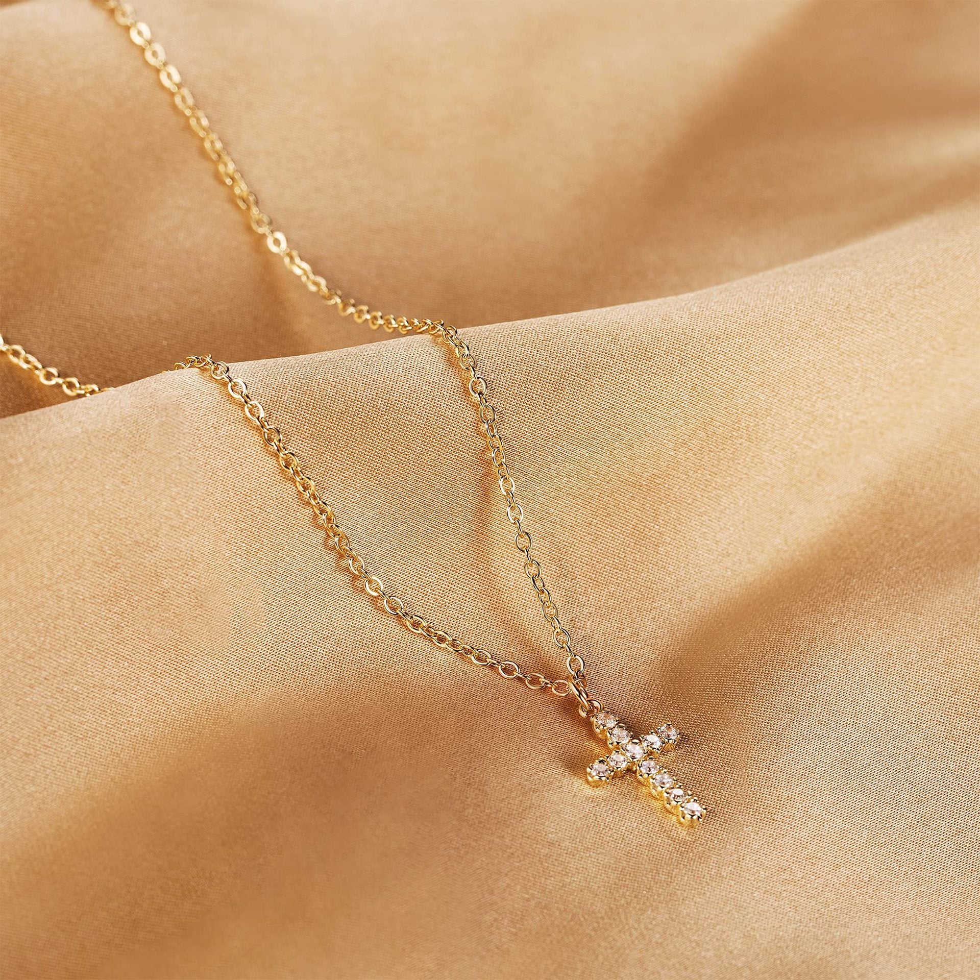 Gabriella Cross Pendant Necklace 18k Gold Plated