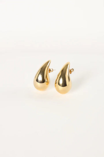 Evelyn Water Droplet Ear Studs 18k Gold Plated