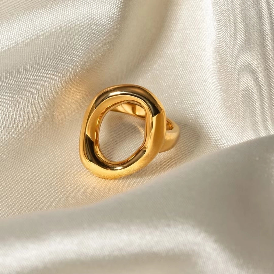 Annfel Oval Ring 18k Gold Plated