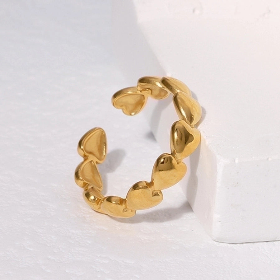 Barbara Open Heart Ring 18k Gold Plated