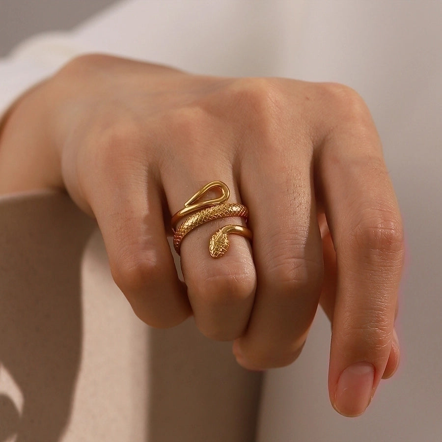 Snake 18K Gold Plated Open Ring