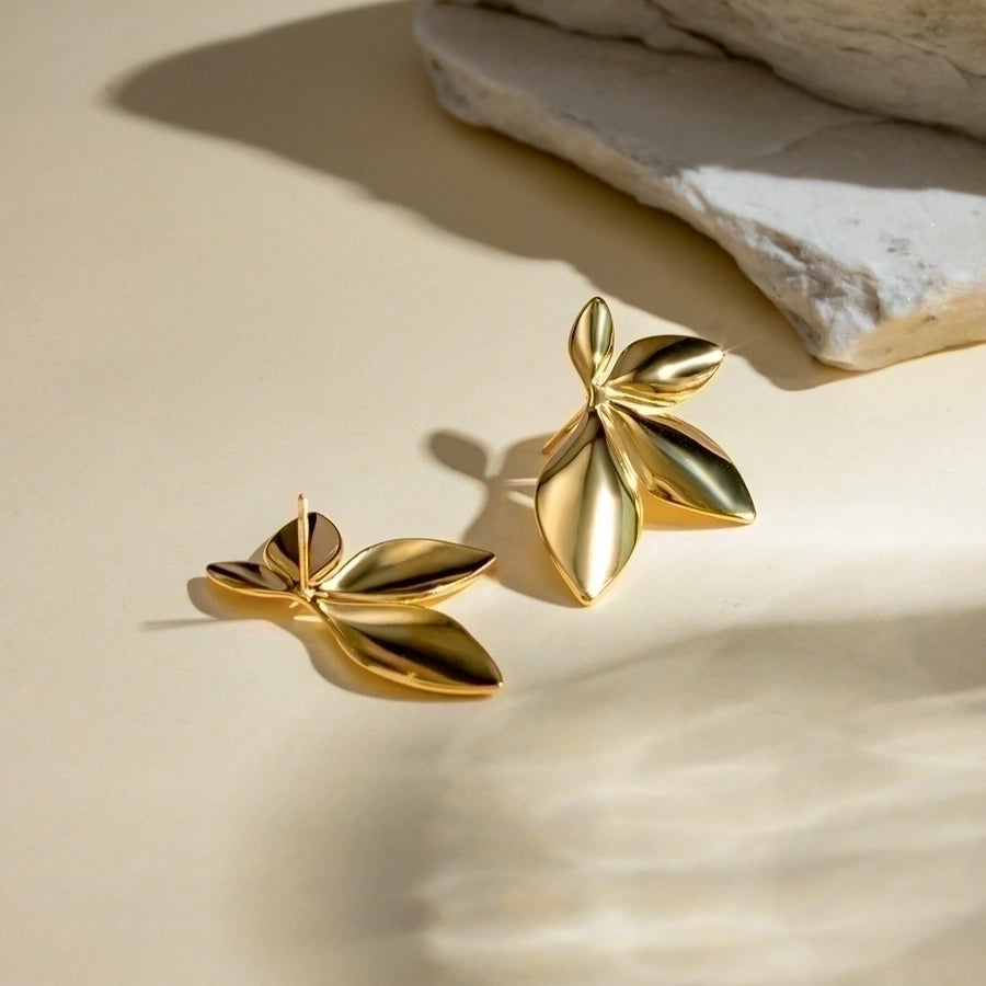 Lilo Leaf 18k Gold Plated Earrings