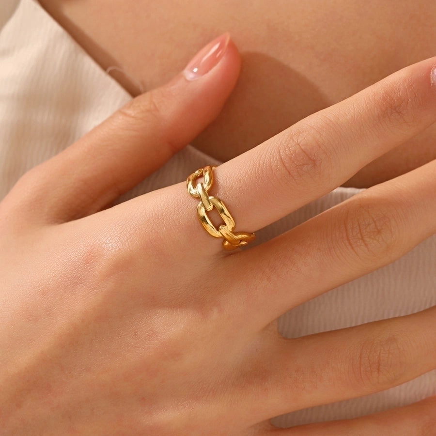 Mykee Open Chain Ring 18k Gold Plated