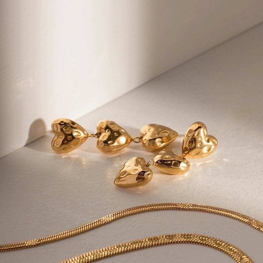 Liana Heart Drop Earrings 18k Gold Plated