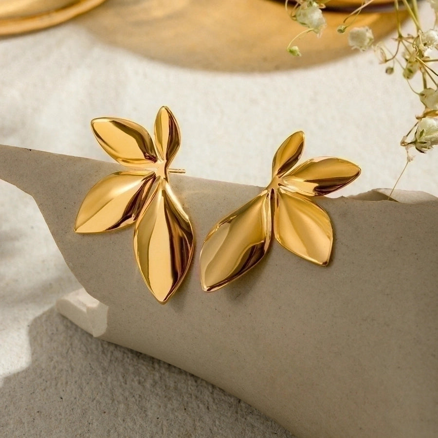 Lilo Leaf 18k Gold Plated Earrings