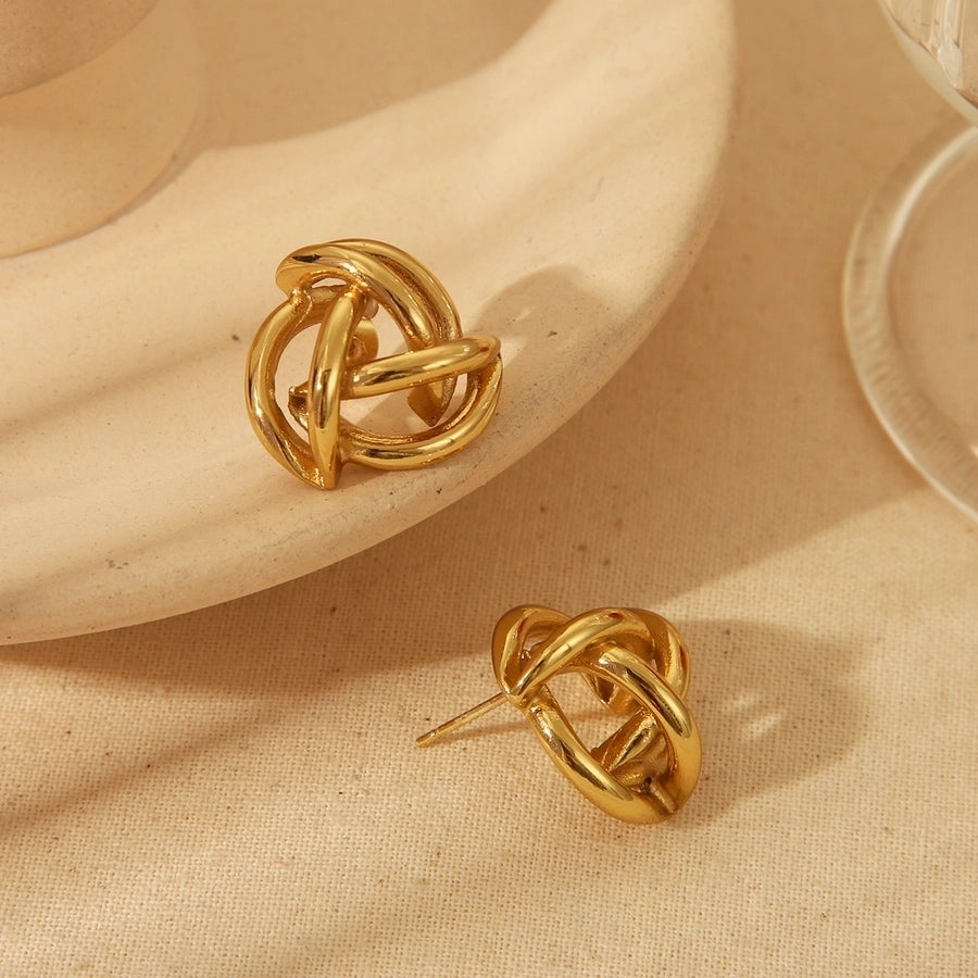 Maha Hollow Earrings 18k Gold Plated