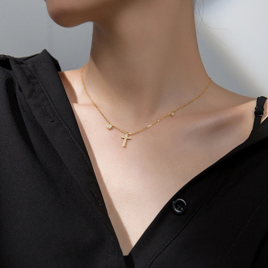 Miriam Cross Necklace 18k Gold Plated