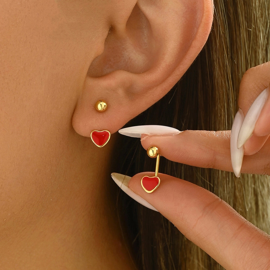 Lily Heart Shape Ear Studs