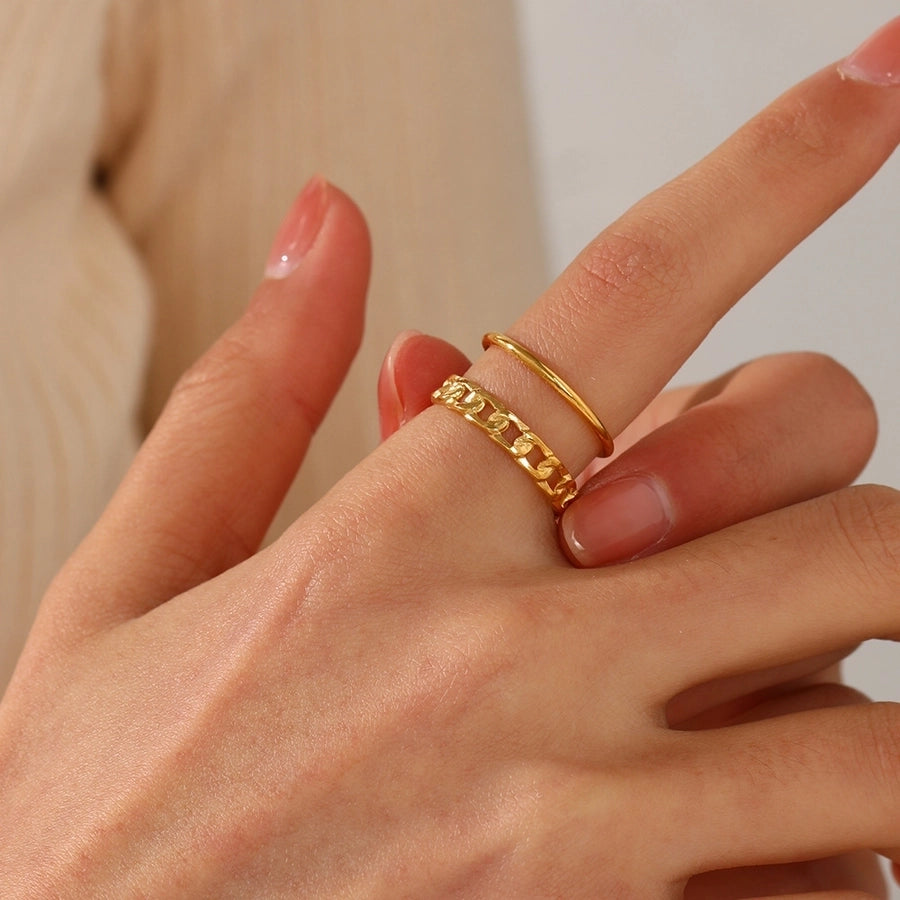 Shannice Open Chain Ring 18k Gold Plated