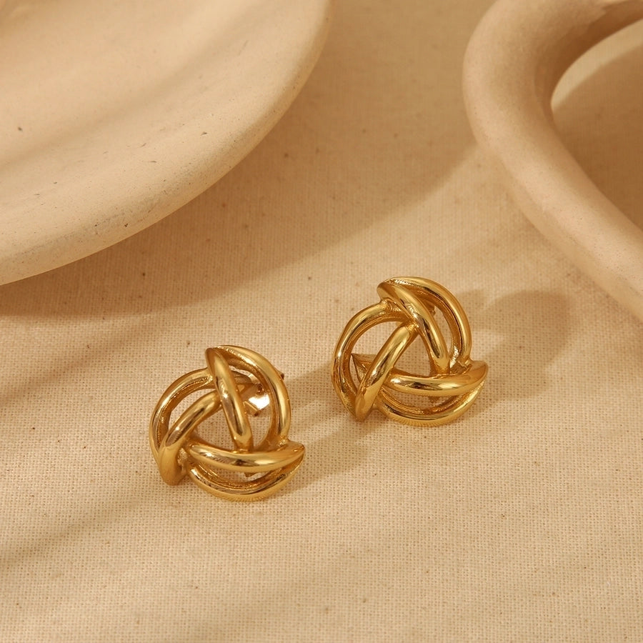 Maha Hollow Earrings 18k Gold Plated