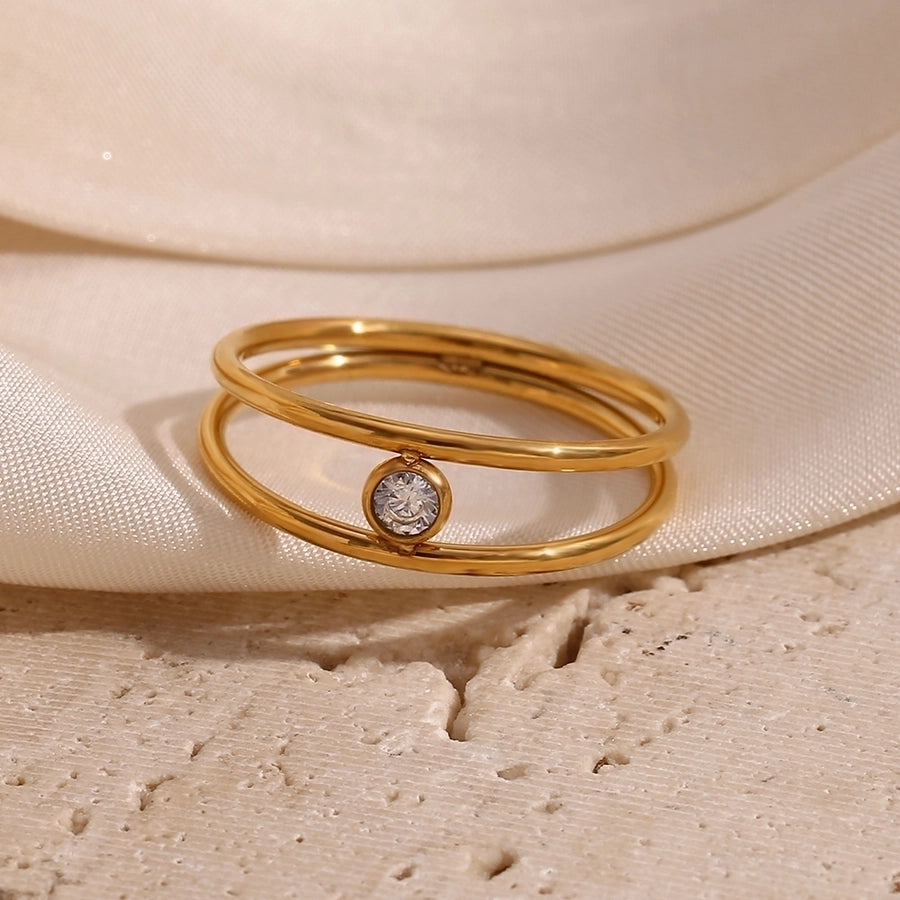 Charlotte Double Layer Ring 18k Gold Plated