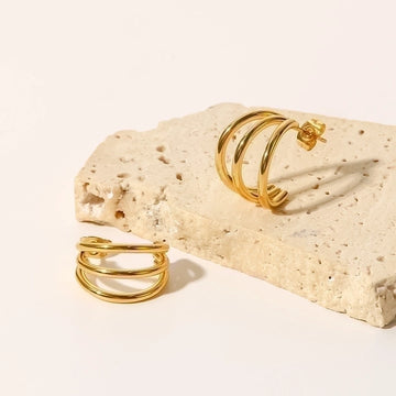 Naomi Bar Earrings 18k Gold Plated