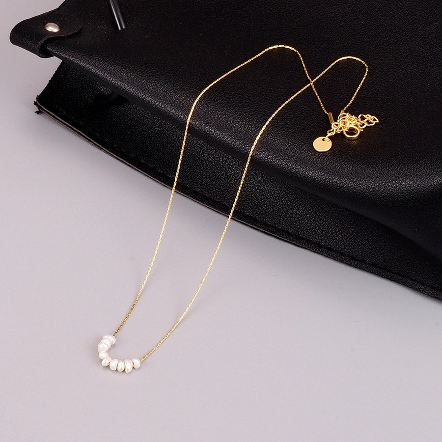 Aquata Pearl Necklace 18k Gold Plated