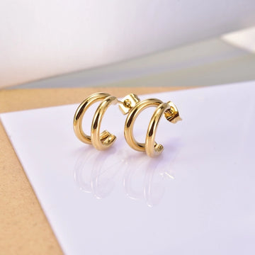 Elise Bar Huggies 18k Gold Plated