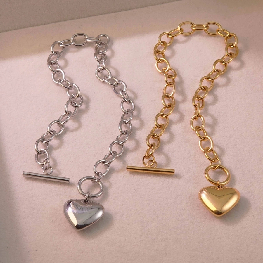 Layla Chain Heart Bracelet 18k Gold Plated