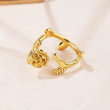 Belle Rose Open Ring 18k Gold Plated