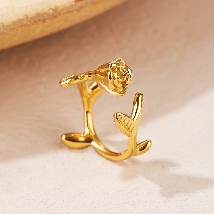 Belle Rose Open Ring 18k Gold Plated