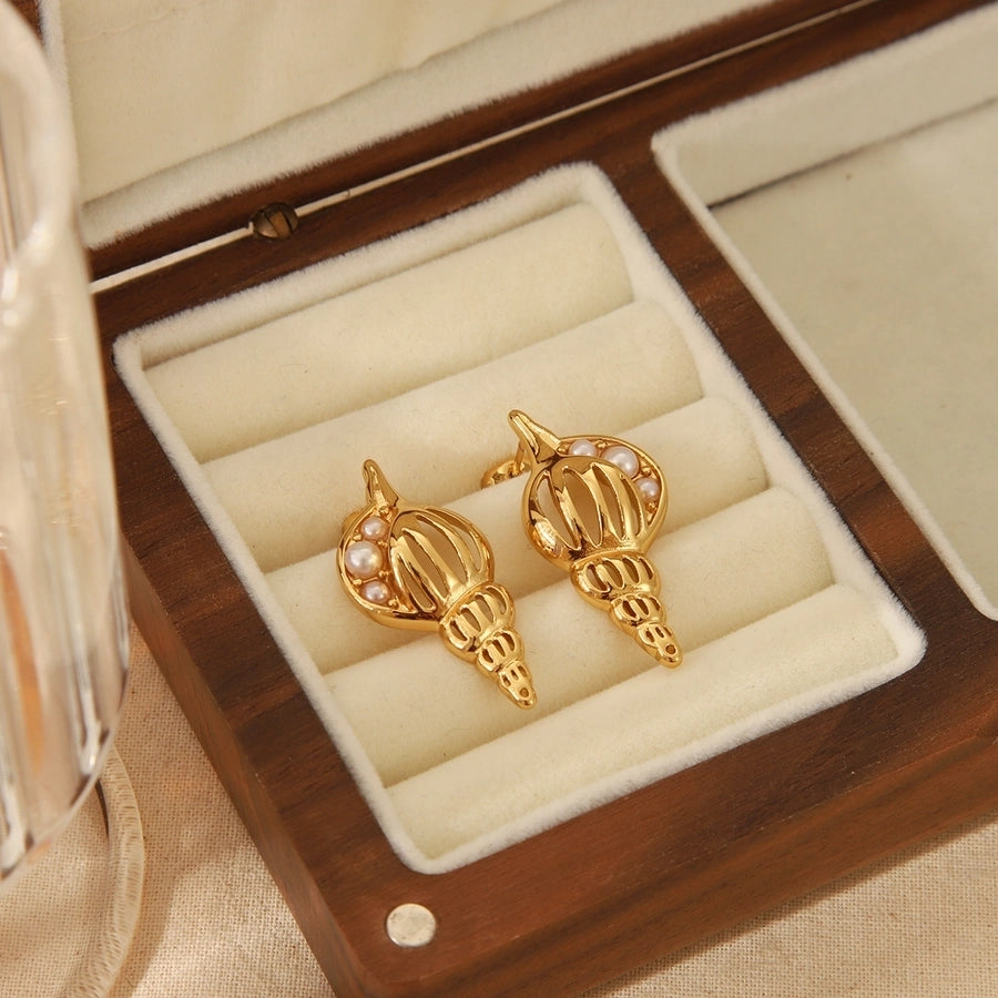 Cora Shell Earrings 18k Gold Plated