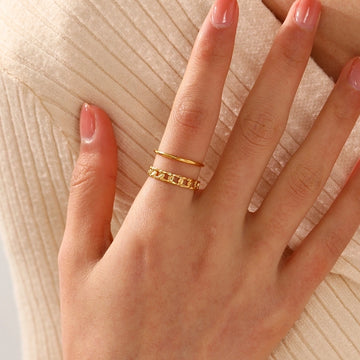 Shannice Open Chain Ring 18k Gold Plated