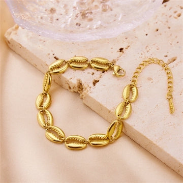 Sandy Seashell Bracelet 18k Gold Plated