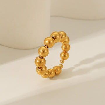 Maya Bead Style Ring 18k Gold Plated