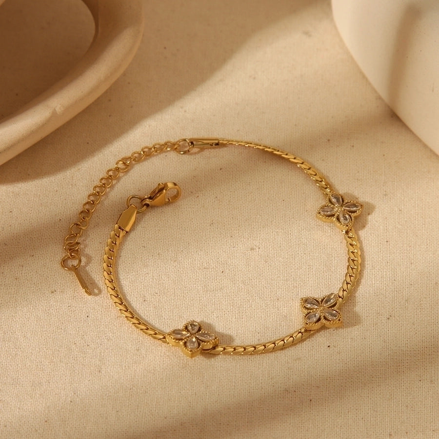 Stephanie Clover Bracelet 18k Gold Plated